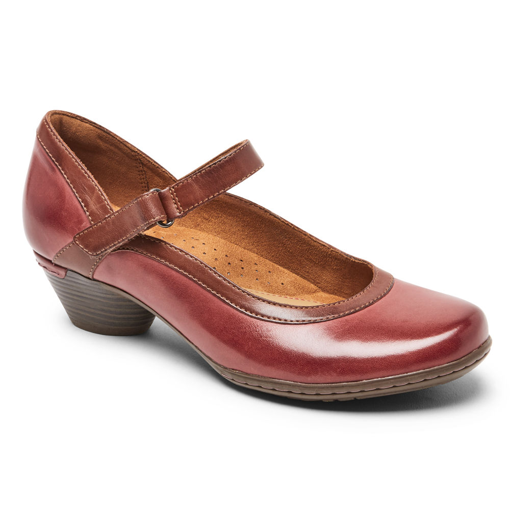 Zapatos Bajos Rockport Mujer Mexico - Cobb Hill Laurel Mary Jane Rojos - ZNVEQ2847